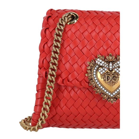 Dolce & Gabbana Devotion Woven Leather Shoulder Bag Womens - Picture 3 of 5